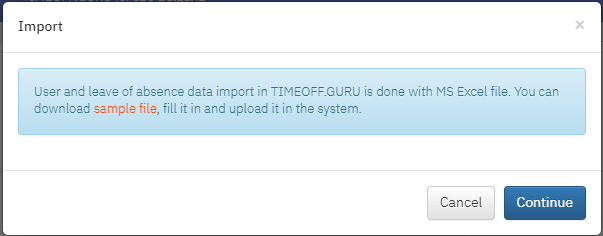 TIMEOFF.GURU - Import